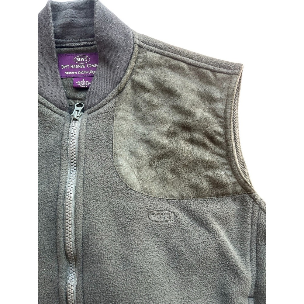 BOYT HARNESS COMPANY GREEN FLEECE VEST Woman's Sz S Hunting Shooting